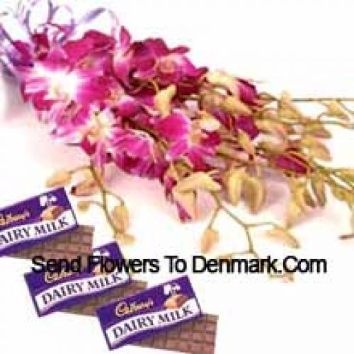 Cute Pink Orchids with Cadbury Chocolates