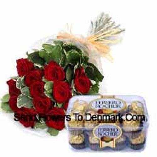 16 Pcs Ferrero Rochers with Lovely 11 Red Roses