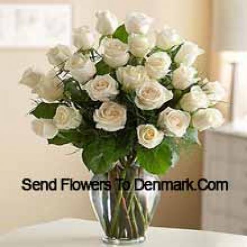 Ravishing 25 White Roses