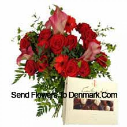 Roses and Gerberas with Imported Chocolates