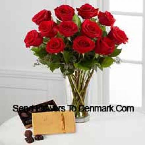 11 Red Roses with Yummy Godiva Chocolates